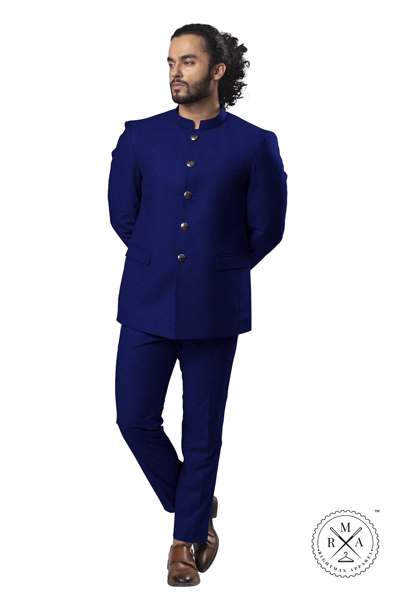 Blue TR Jodhpuri Suit With Gloss SU52